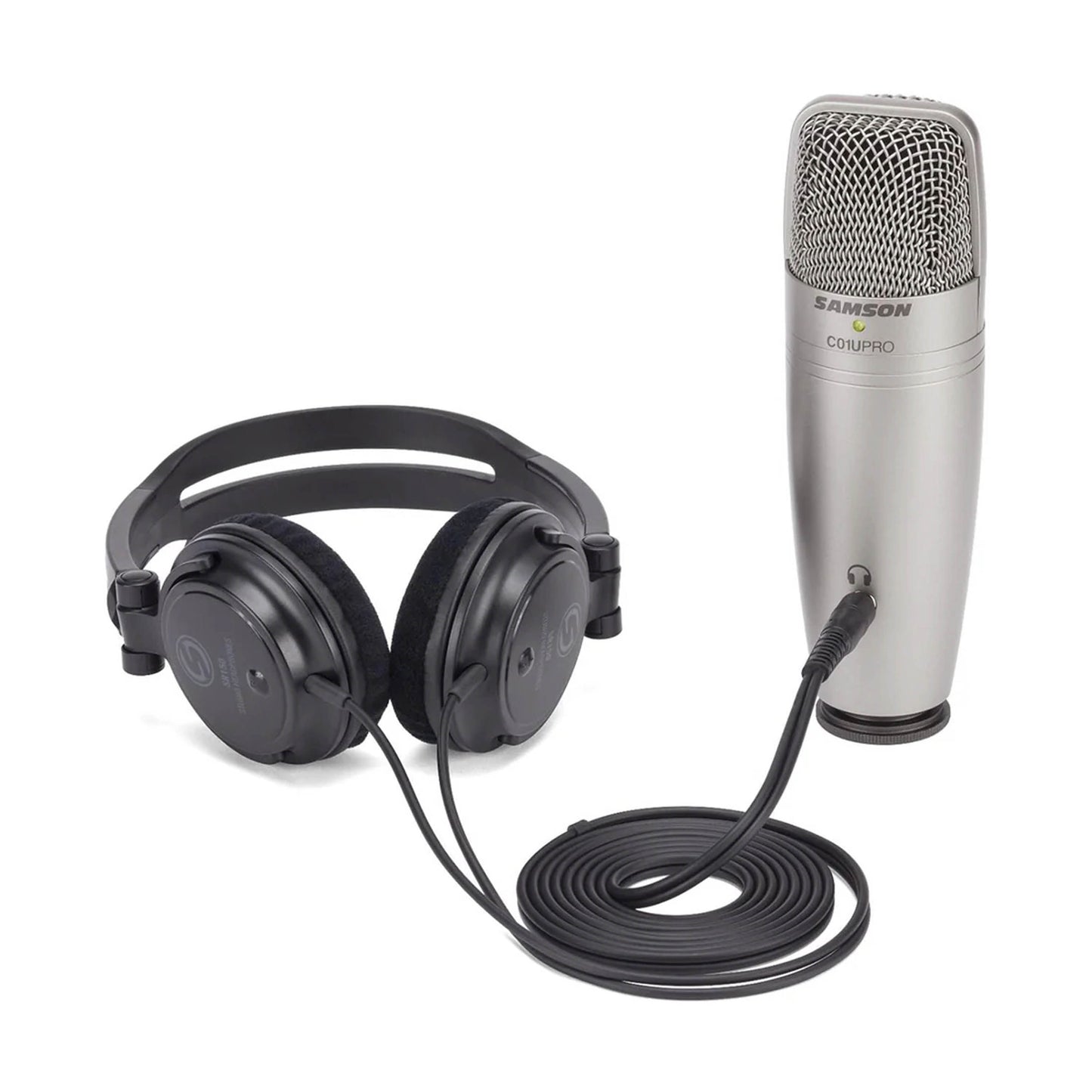 Pack de micrófono y audífonos Samson USB C01U/SR850 Pro Recording/Podcast