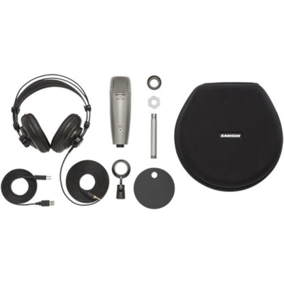 Pack de micrófono y audífonos Samson USB C01U/SR850 Pro Recording/Podcast